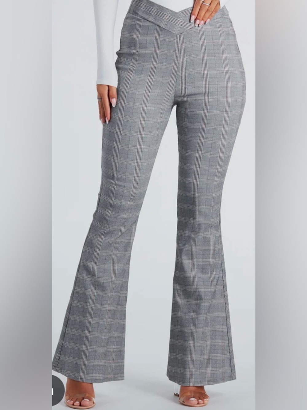 Windsor Gray Plaid Boot Cut Pants